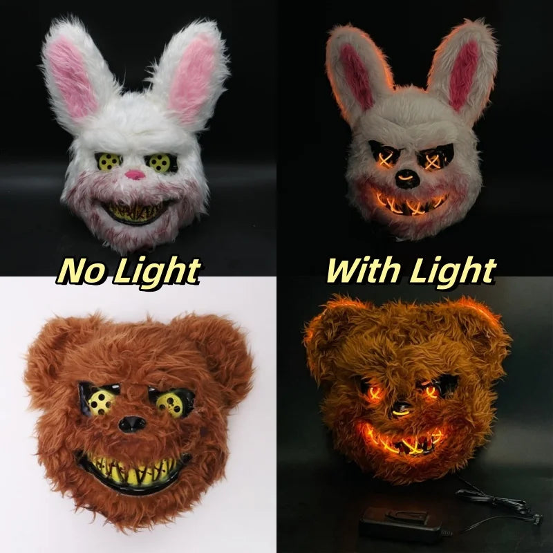 Halloween LED Face Mask - Luminous Animal Cosplay Costume Accessory