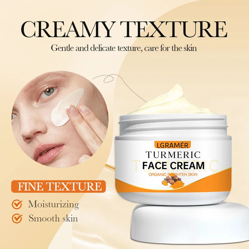 Turmeric Face Cream for Anti-Aging & Brightening - Moisturizer & Fine Line Remover