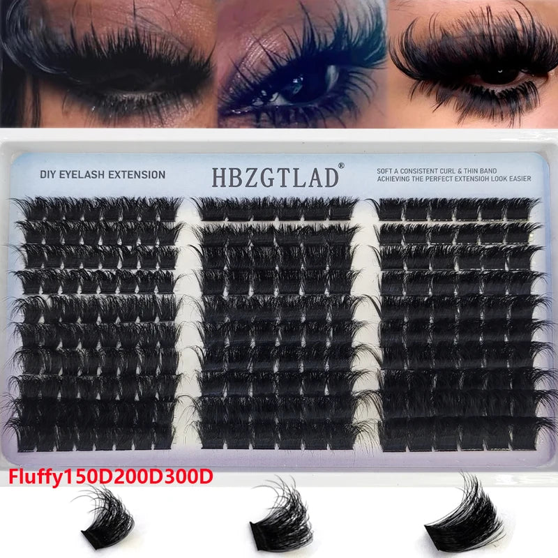 Fluffy Lash Cluster Eyelashes with Spike Extended Fairy Manga Lash Varieties
