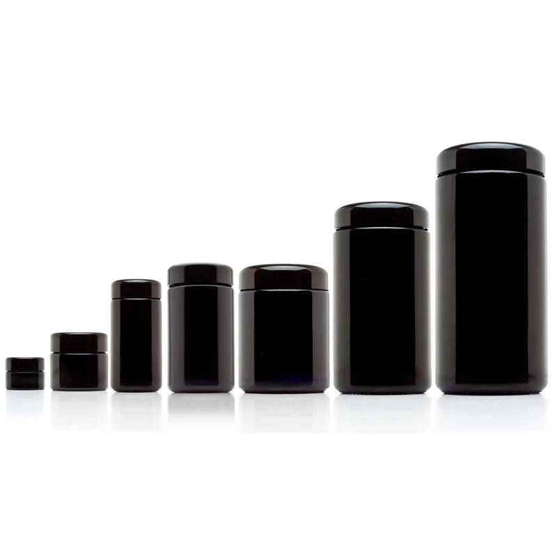 Ultraviolet Glass Herb & Coffee Storage Jar - Airtight, Smell Proof, Reusable, 5ml-1000ml