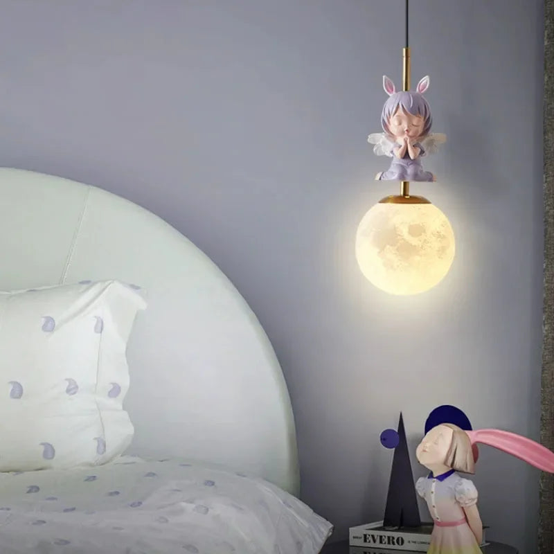 Modern LED Pendant Light for Bedroom Living Room Kids Room Home Decor Moon Planet Design