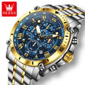 Men's Luxury Sport Watch with Stainless Steel Waterproof Chronograph