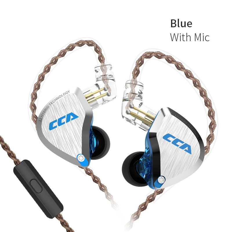 In-Ear Metal Headphones 5BA+1DD Hybrid HiFi Earphones with Noise Isolation
