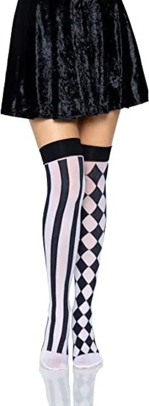 Halloween Checkered & Striped Dance Socks for Costumes - Multiple Colors