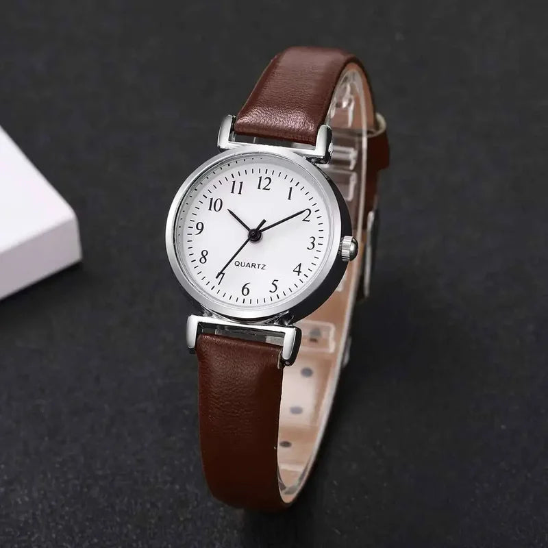 Fashion Women’s Leather Strap Quartz Watch Small Dial Multiple Colors