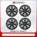 4PCS Silver Black Turbine Style Hubcaps for Tesla Model Y 2020-2024 - Wheel Cover Replacement