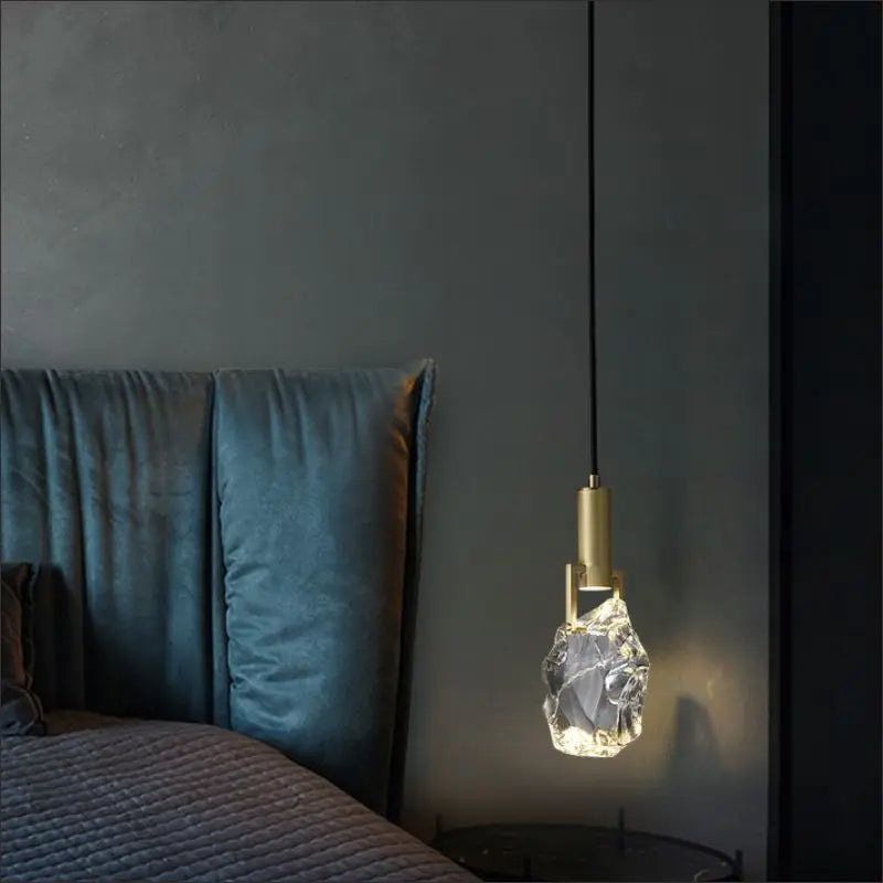 Modern Crystal Pendant Lamp Nordic LED Hanging Light for Bedroom Dining Room