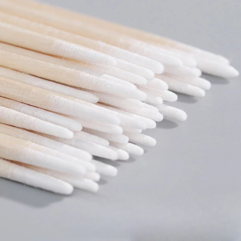 Disposable Micro Cotton Swab Brushes for Makeup & Lash Extension Removal - 100/300/500 Pc