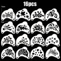 16pcs Reusable Face Painting Stencils for Children Cartoon Flower Heart Body Art