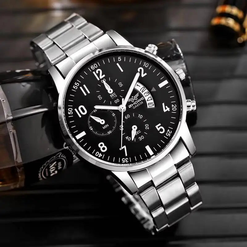 Men's Quartz Business Watch - Stylish Men's Wristwatch with Durable Alloy Case