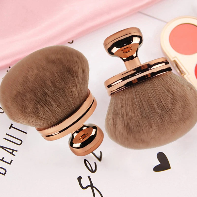 Large Body Makeup Brush for Self Tanner & Bronzer - Oval Kabuki Tool, Vegan Charcoal Bristles