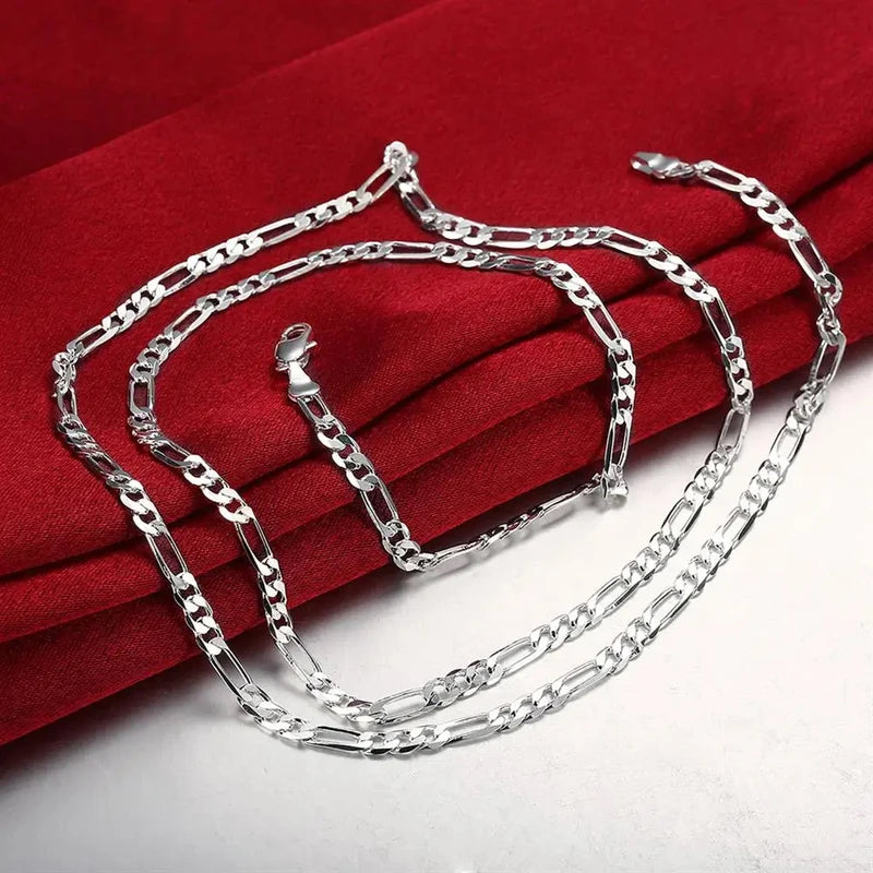 Sterling Silver Necklace for Women 4MM Fine Chain 16-30 Inch Jewelry Gift