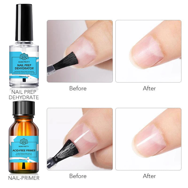 Nail Primer Dehydrate Base Coat Gel Nail Polish No UV LED Needed - 15ml
