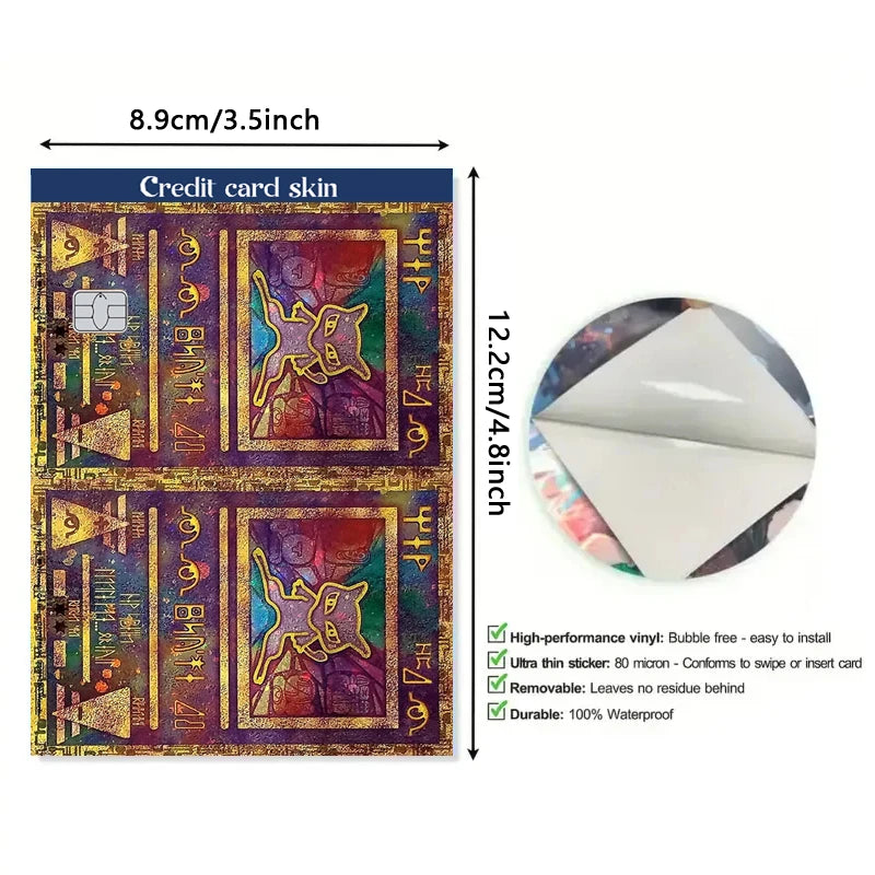 2PCS PVC Credit Card Stickers for Anti-Degaussing Pocket Monsters Mew Series