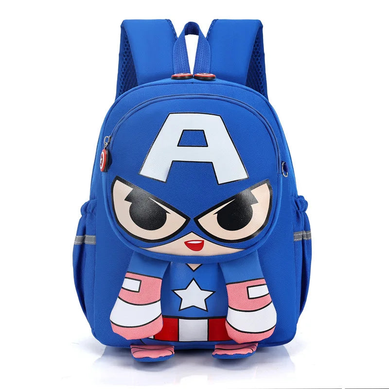 Kids Cartoon Spider-Man and Iron Man Backpack for School and Travel