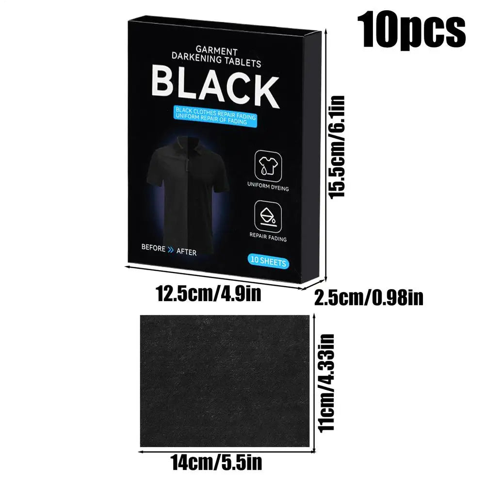 Black Fabric Dye Set - 10 Pieces for Cotton Silk Wool & More - Safe & Washable