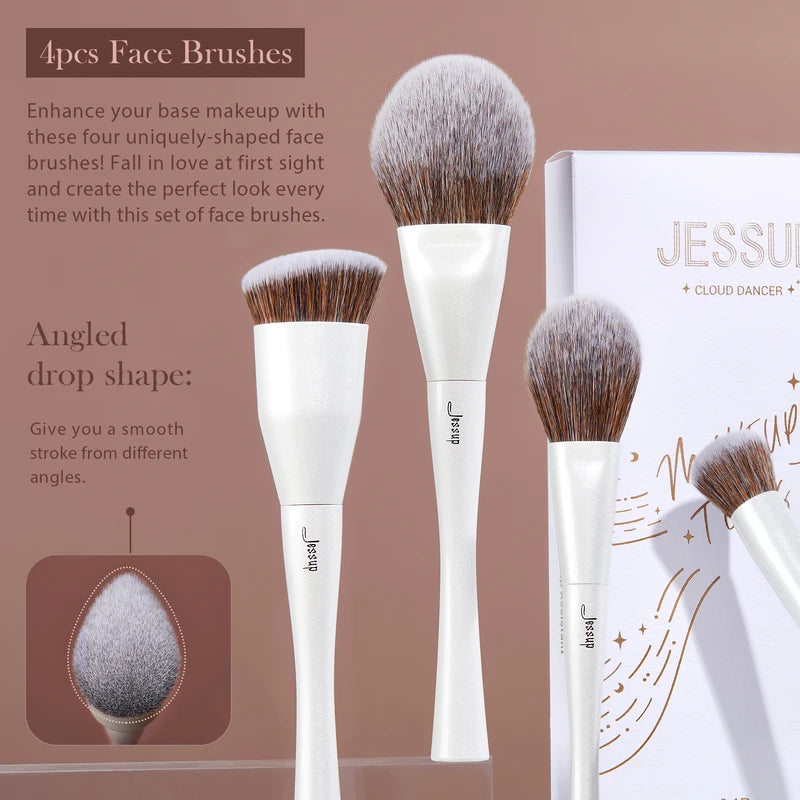 14-Piece Makeup Brush Set with Synthetic Brushes for Face & Eyes - Premium Quality