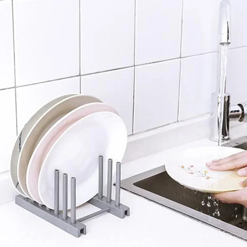 Wooden Dish Drainer Rack Kitchen Organizer for Dishes & Pot Lids