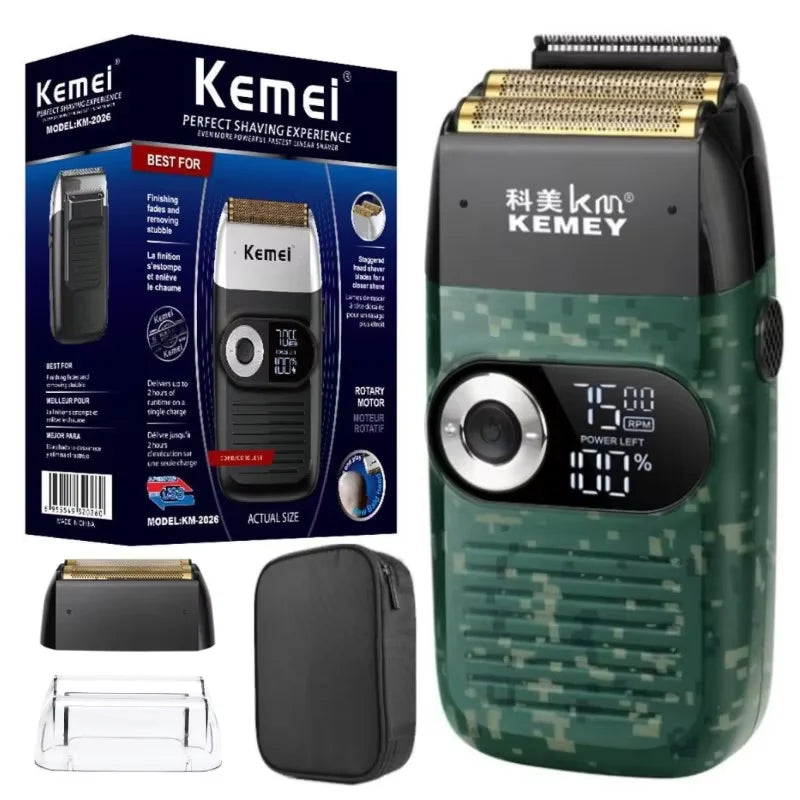 Rechargeable Electric Razor & Beard Trimmer for Men - LCD Display, 2-in-1 Shaving & Trimming