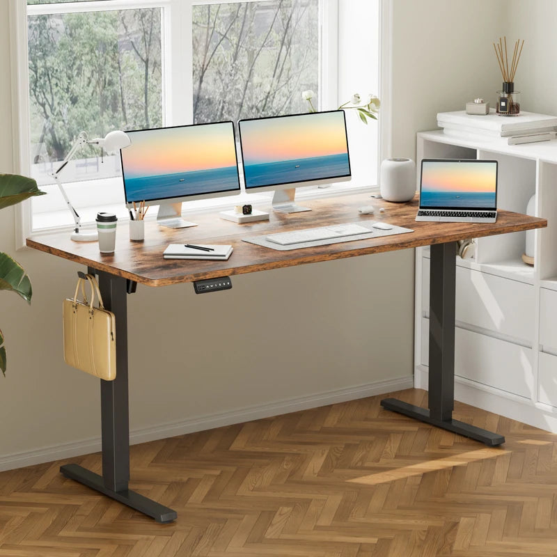 Electric Standing Desk 63x24 Inch Height-Adjustable Workstation for Office