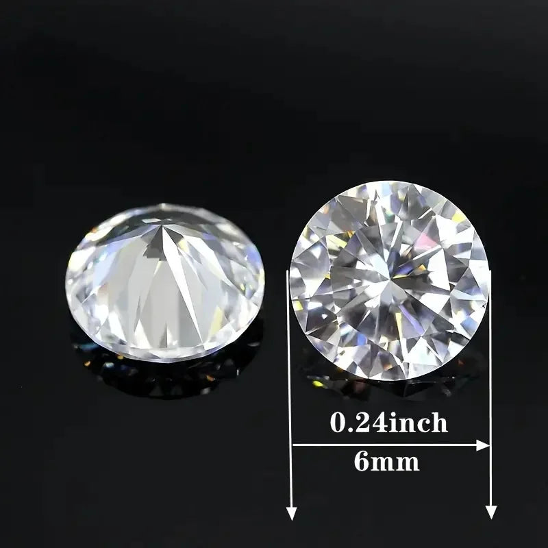 50pcs 6mm White Round Cubic Zirconia Loose Stones for Jewelry Making