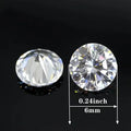 50pcs 6mm White Round Cubic Zirconia Loose Stones for Jewelry Making