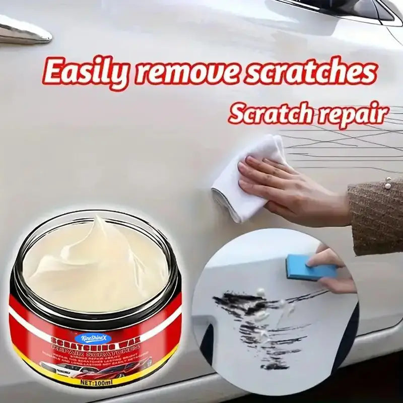 100ml Car Scratch Repair Wax with Sponge - Long Lasting Paint Coating & Polishing Kit