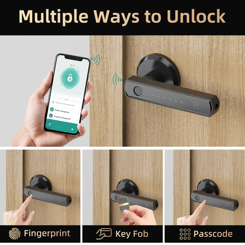 Smart Fingerprint Door Lock with App Control and Touchscreen Keypad