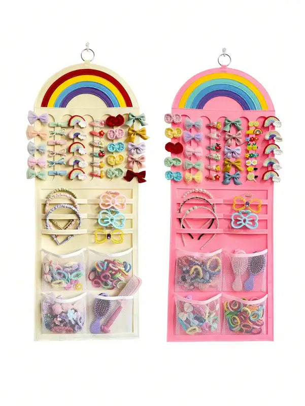 Children Hair Bows Holder Hanging Bag Wall Organizer for Hair Ties & Headbands