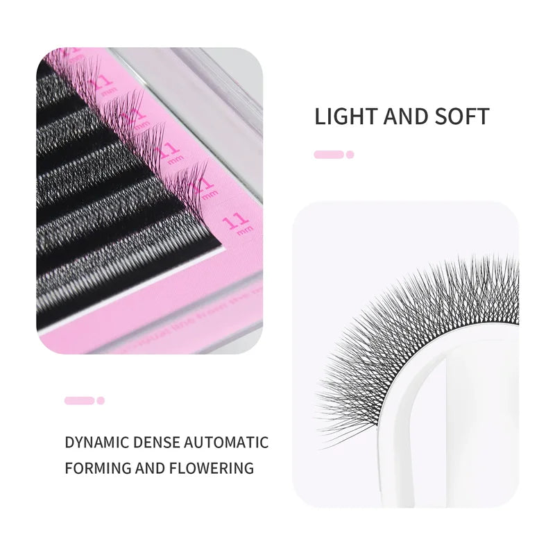 Premade 6D W Shape Eyelash Extensions Volume Fans for Natural Makeup - Clover W Style