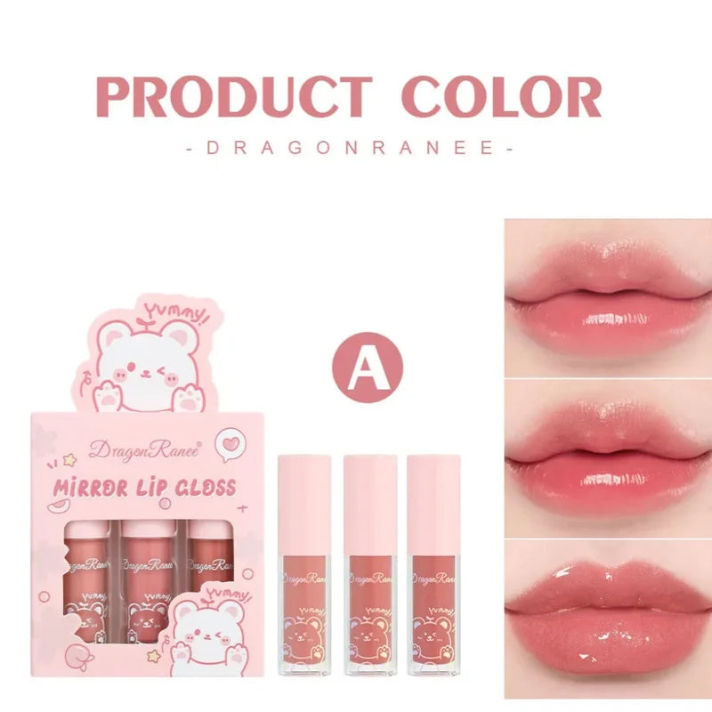 Hydrating Lip Gloss Set - 3PCS Pearl Lip Glaze Moisturizing Lipstick