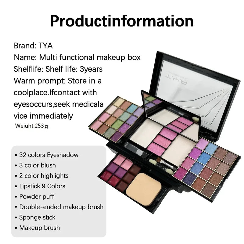 Multi-Color Makeup Kit Set for Women - All-in-One Face, Lip, Eye Palette
