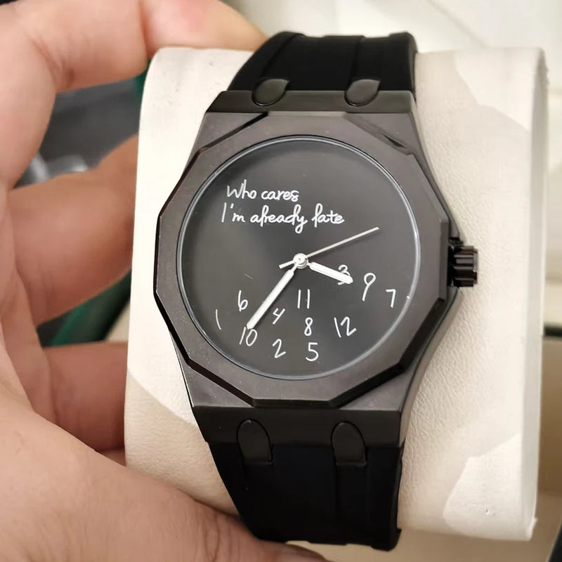 Luxury Octagon Watch Case with Silicone Strap Waterproof Men's Dial Watch