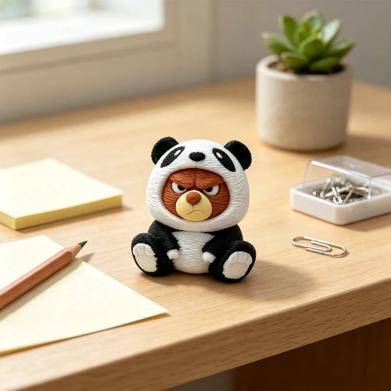 3D Bear Panda Jacket Collectible Figurine Home & Car Decor