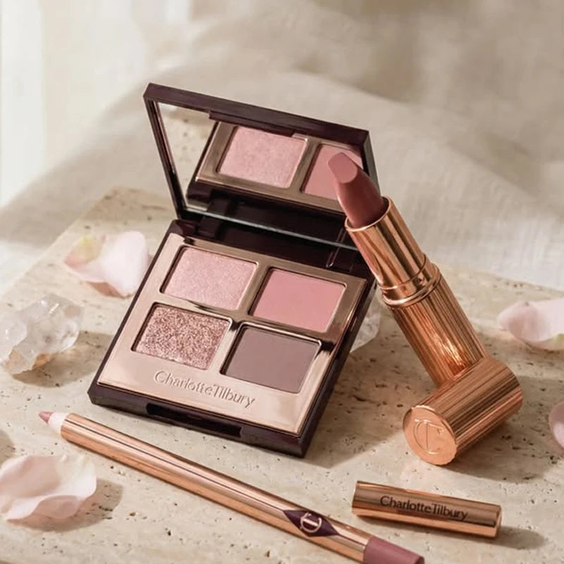 Multi-Color Eye Shadow Palette with Lipstick and Lip Gloss Set for Summer Makeup