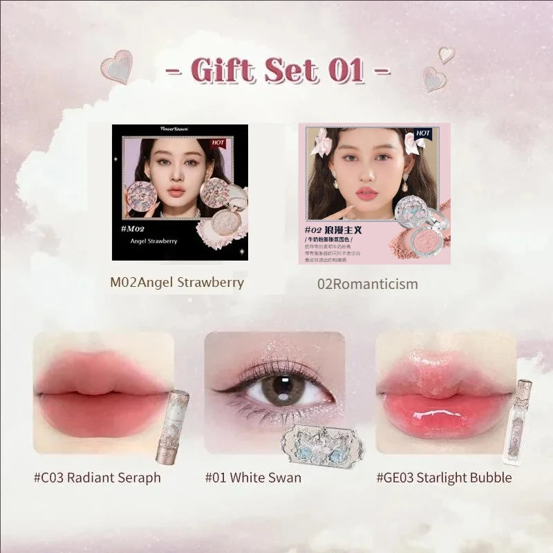 Professional Makeup Kit 5-Piece Gift Set with Mermaid Eyeshadow and Lipstick