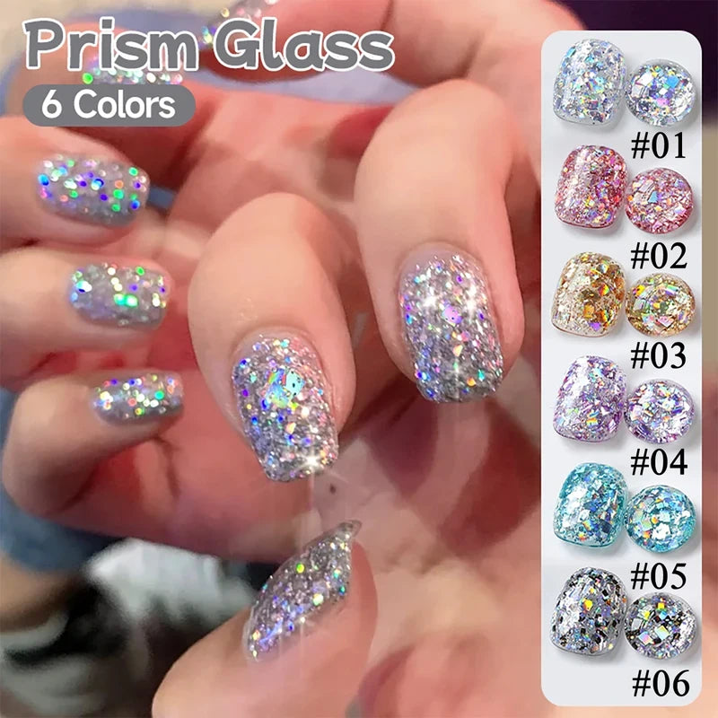 Sparkling Glitter Gel Nail Polish - Multiple Colors, Super Flash Finish