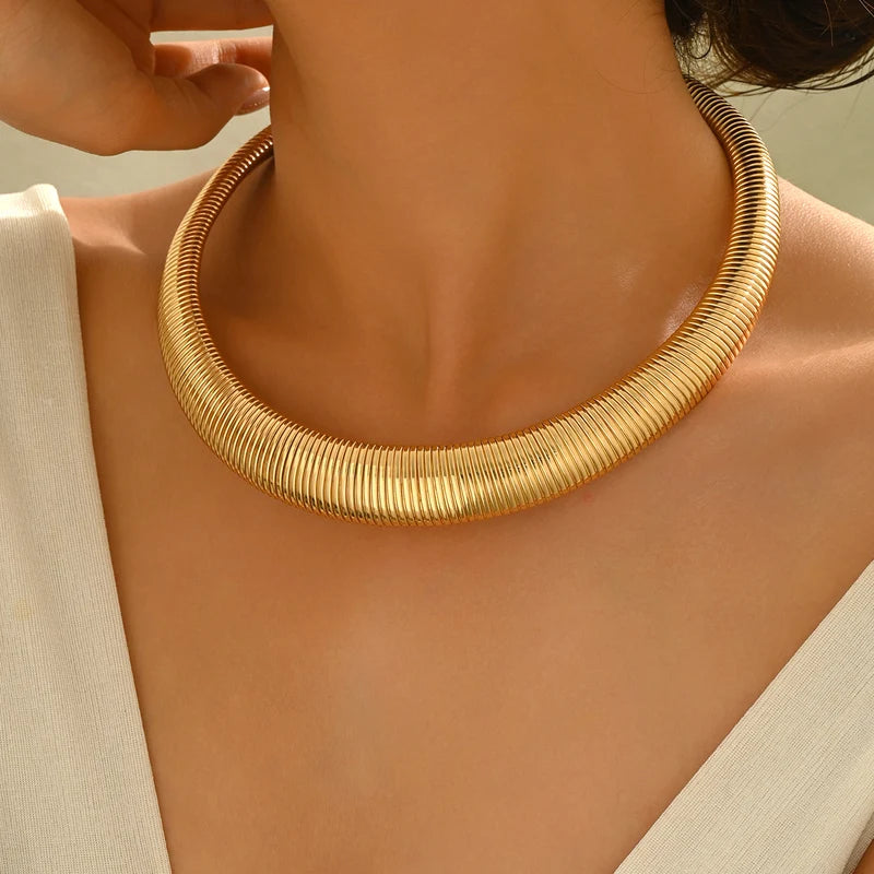 Heavy Metal Chunky Chain Necklace for Women & Men - Steampunk Vintage Thick Chain Jewelry