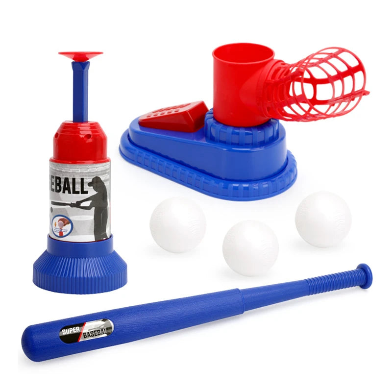Adjustable Automatic Baseball Pitching Machine Kids Outdoor Sports Toy Set