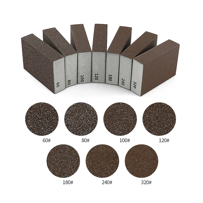 Sanding Sponge Blocks with Grits 60-320 for Wood, Metal & Paint Polishing