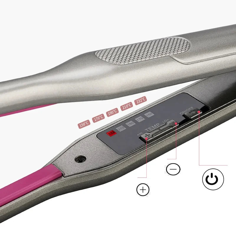 Mini Flat Iron Hair Straightener and Curling Iron for Beard & Hair - Titanium Plate, Adjustable Temperature