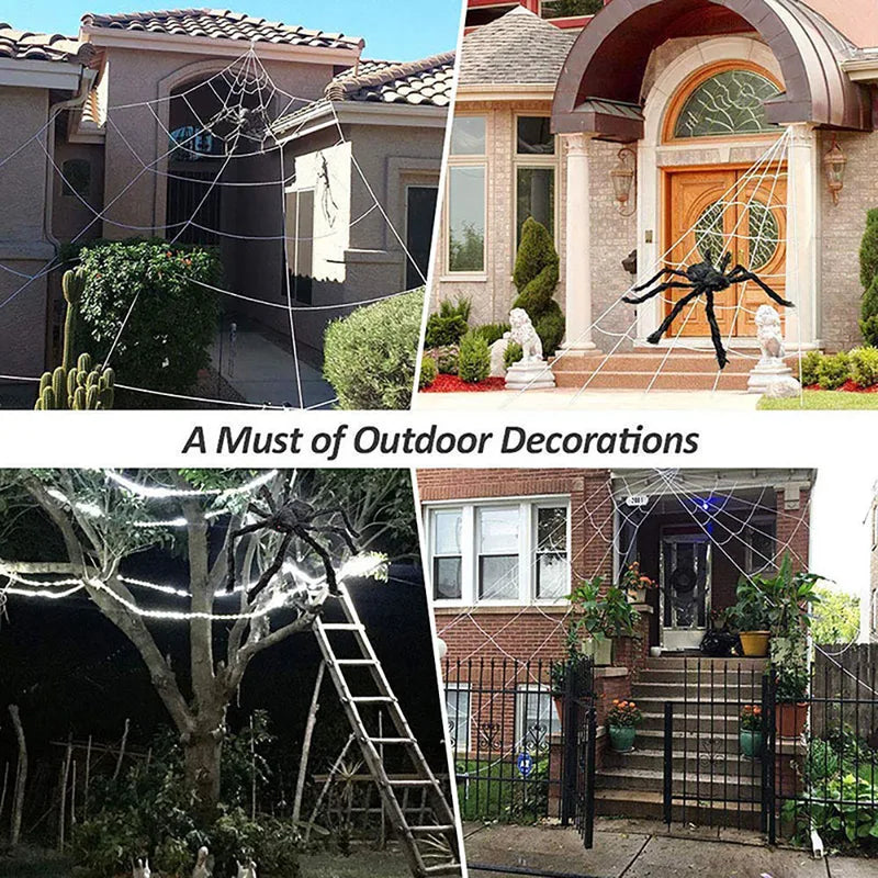 Large 5m Halloween Spider Web Decor for Haunted Outdoor Yard Props