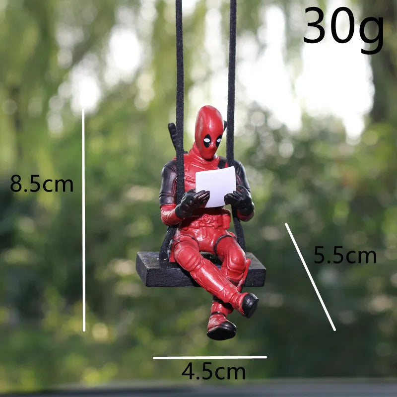 Deadpool Car Rearview Mirror Pendant Mini Action Figure Toy - Fun Car Accessory