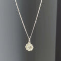 925 Sterling Love Heart Texture Bead Necklace for Women Girl Double Sided Jewelry Gift