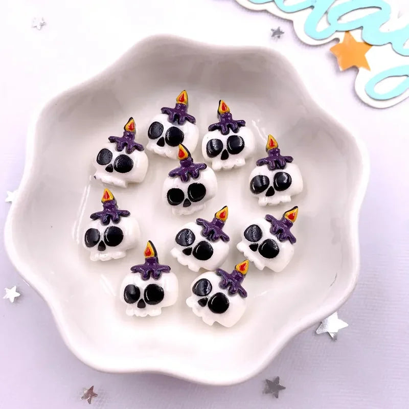 30pcs Colorful Resin Mini Figurines Halloween Decor Craft Supplies