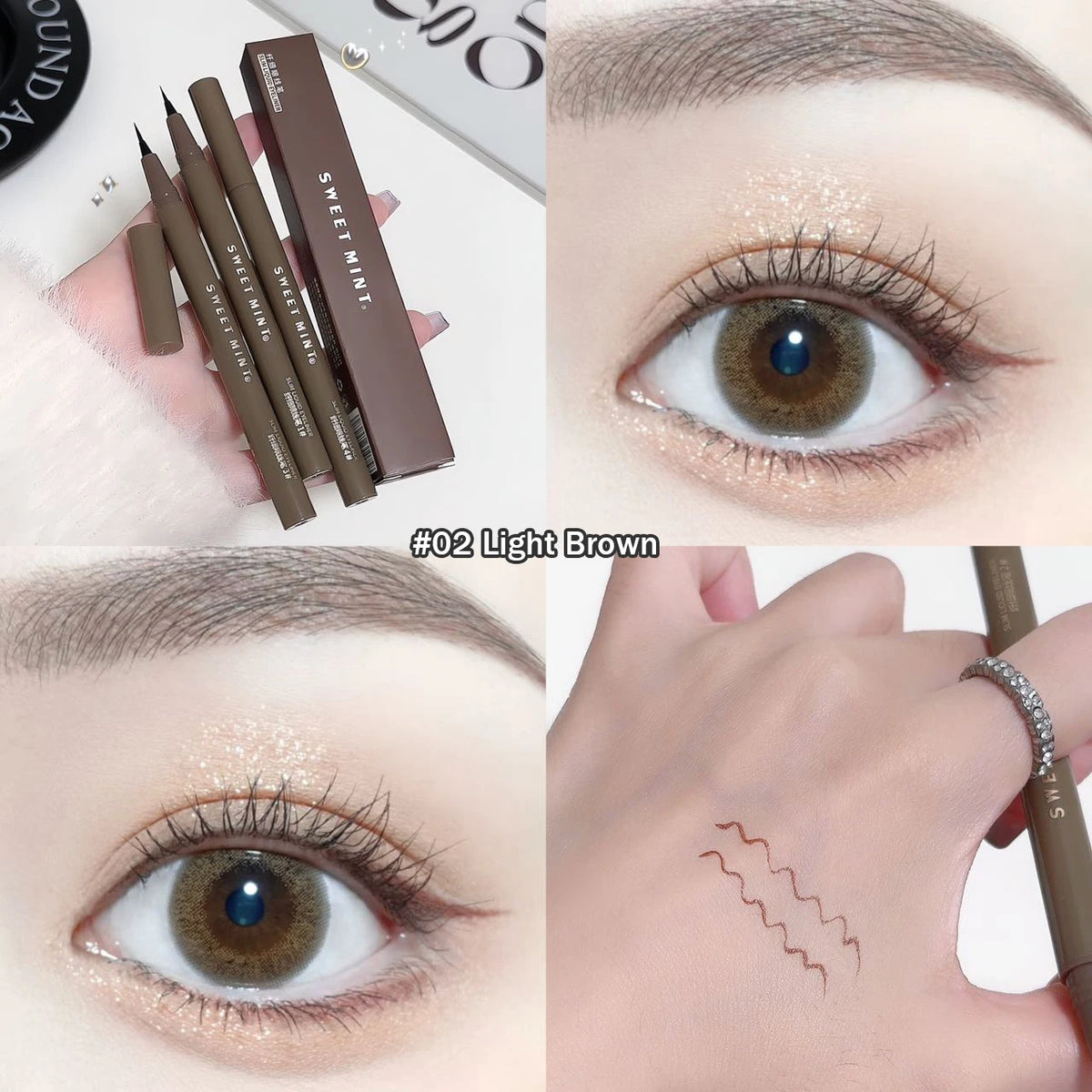 Waterproof Liquid Eyeliner & Eyebrow Pencil Set - Long-Lasting, Quick Dry, Smudge-Proof Cosmetics