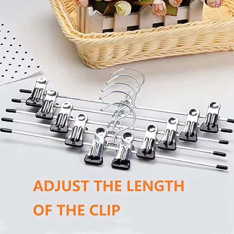Heavy Duty Metal Trousers Clips Hangers for Jeans Skirts Pants Wardrobe Organizer