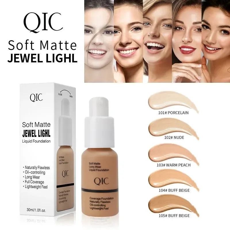 Liquid Foundation Concealer Matte Oil-Control Waterproof Long Lasting 60g - Multiple Colors