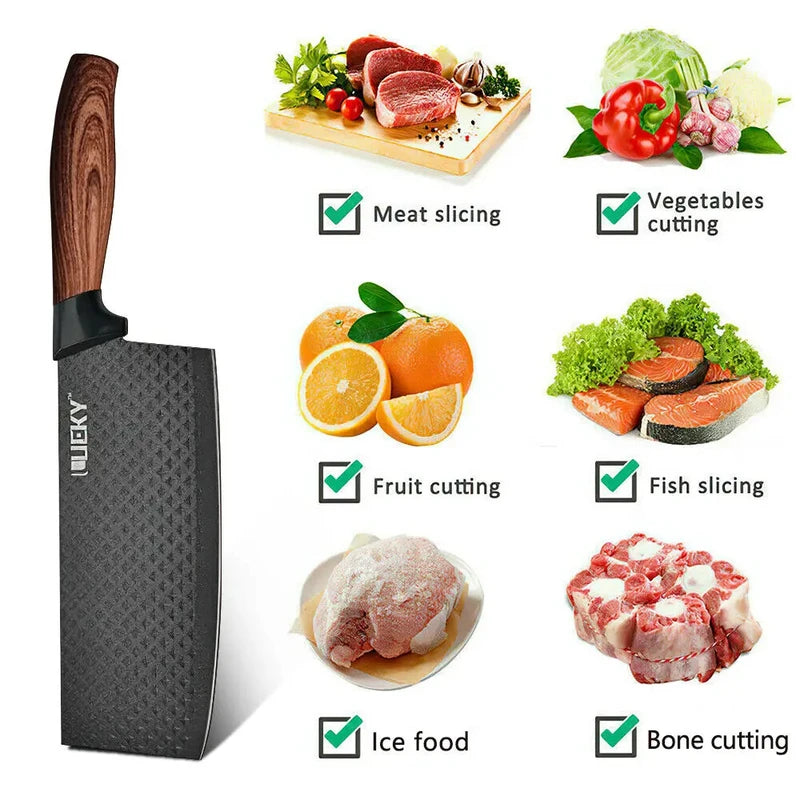 6-Piece Stainless Steel Kitchen Knife Set with Wooden Handles - Sharp & Durable