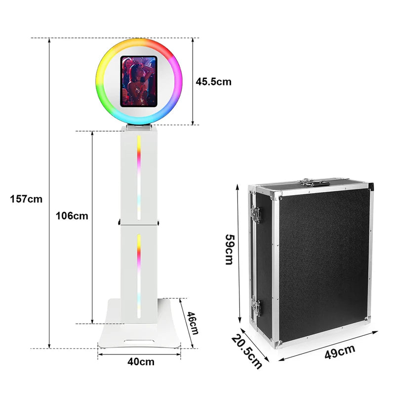 Portable LED Photo Booth for iPad 10.2-13 Inch Weddings & Events